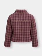 Karierte Oversized Jacke Damen mit hohem Kragen