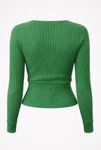 R&B | Pullover - Damen Frühling Off-Shoulder V-Ausschnitt Kreuz Vorderseite Gestrickter Pullover