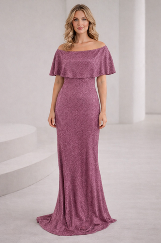 Damen Elegantes und funkelndes Abendensemble mit Off-Shoulder-Design und weitem Bein R&B