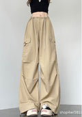 Damen Weite Leinenhose mit elastischem Bund und seitlichen Taschen R&B