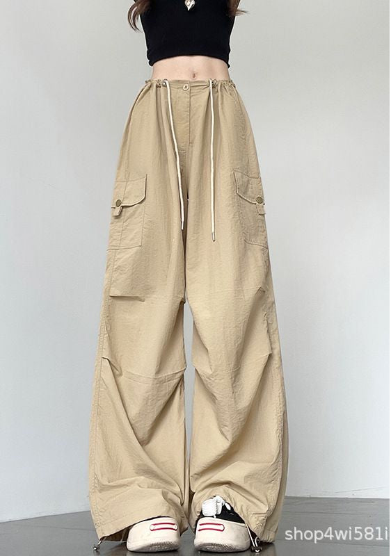 Damen Weite Leinenhose mit elastischem Bund und seitlichen Taschen R&B