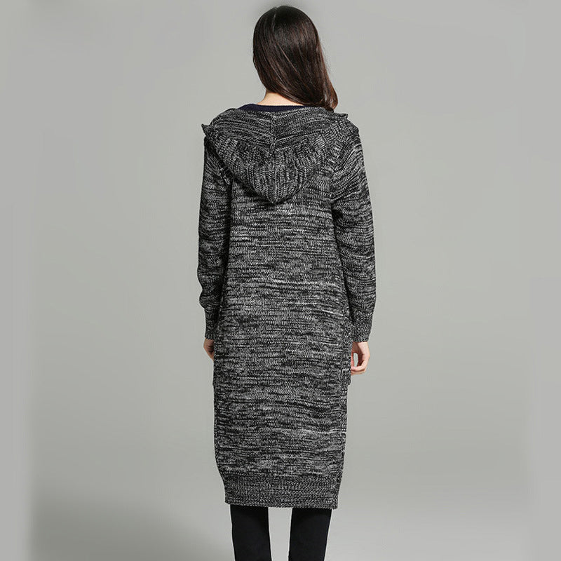 Damen Strickjacke mit Kapuze und bequemen Taschen R&B