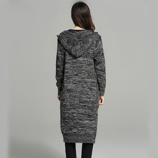 Damen Strickjacke mit Kapuze und bequemen Taschen R&B