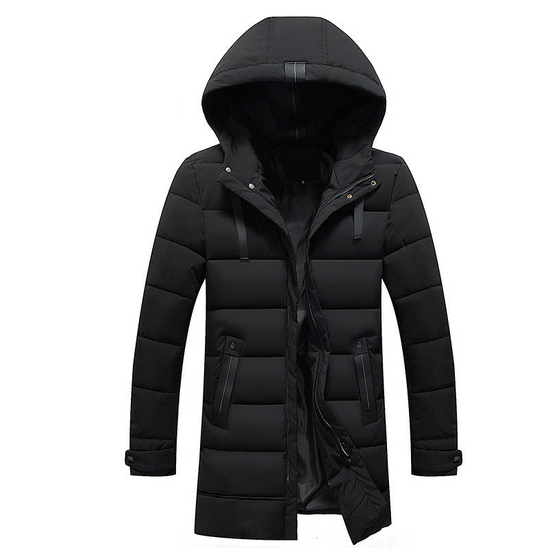 Damen längliche Steppjacke mit Kapuze und praktischen Taschen R&B