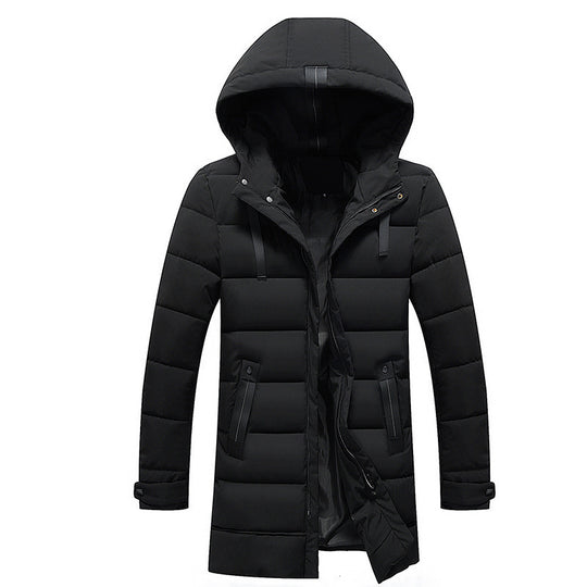 Damen längliche Steppjacke mit Kapuze und praktischen Taschen R&B