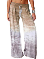 Damen weite Strandhose mit elastischem Bund und modischem Batikdesign R&B