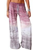 Damen weite Strandhose mit elastischem Bund und modischem Batikdesign R&B