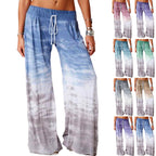 Damen weite Strandhose mit elastischem Bund und modischem Batikdesign R&B