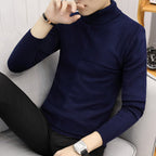 Herren nan feiner Rollkragenpullover aus Feinstrick mit geometrischer Struktur und schmaler Passform R&B