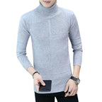 Herren nan feiner Rollkragenpullover aus Feinstrick mit geometrischer Struktur und schmaler Passform R&B