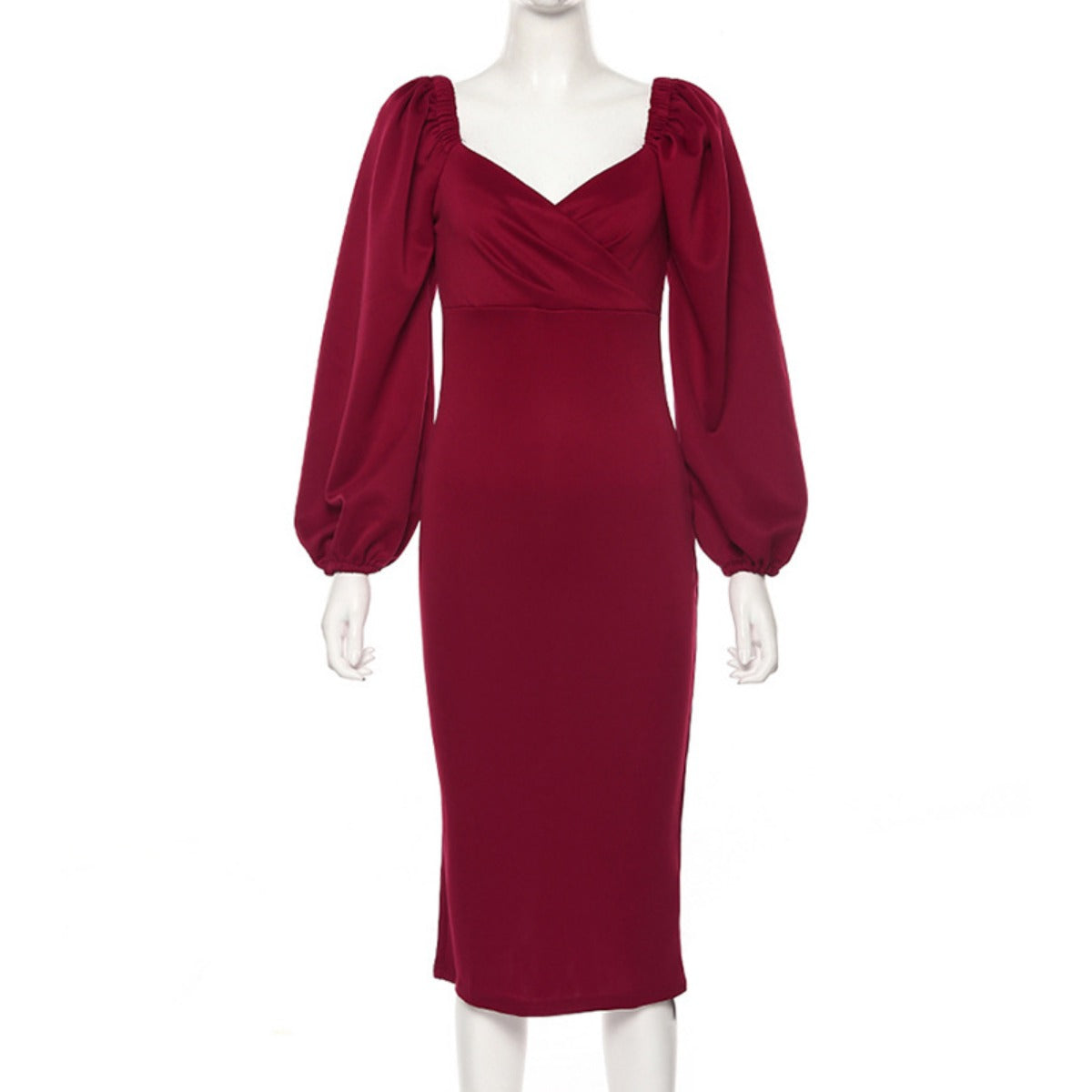 R&B | Ein-Wort-Schulter rückenfreies schlankes Kleid