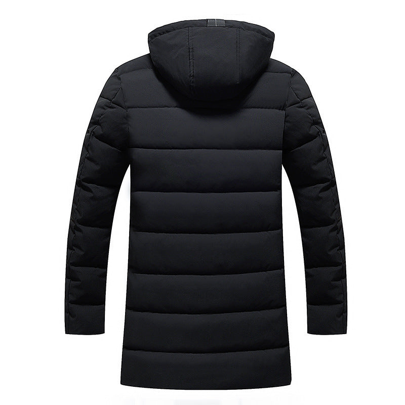 Damen längliche Steppjacke mit Kapuze und praktischen Taschen R&B