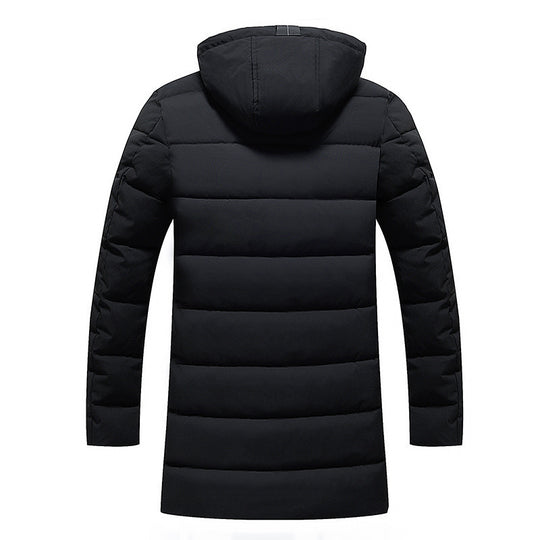 Damen längliche Steppjacke mit Kapuze und praktischen Taschen R&B