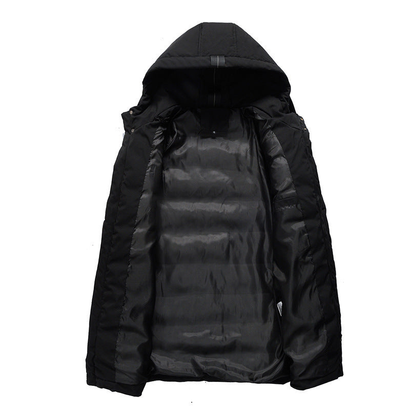 Damen längliche Steppjacke mit Kapuze und praktischen Taschen R&B