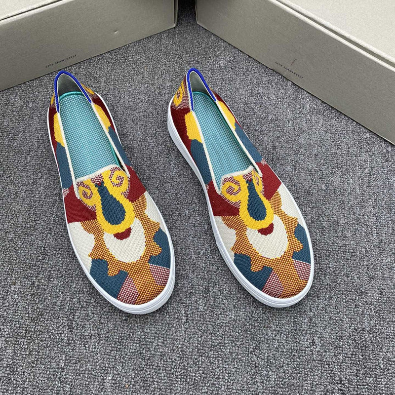 Damen Modische Slip-On Sneakers mit kreativem Muster