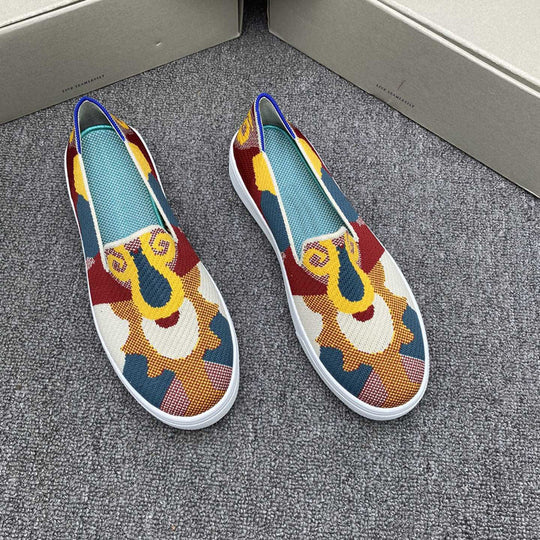 Damen Modische Slip-On Sneakers mit kreativem Muster R&B