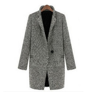R&B | Winterjacke schwarz-weiß - elegantes Design mit Hahnentrittmuster