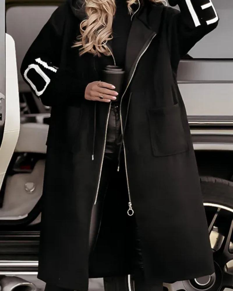 R&B | Lässige Kapuzenjacke mit Strickärmeln