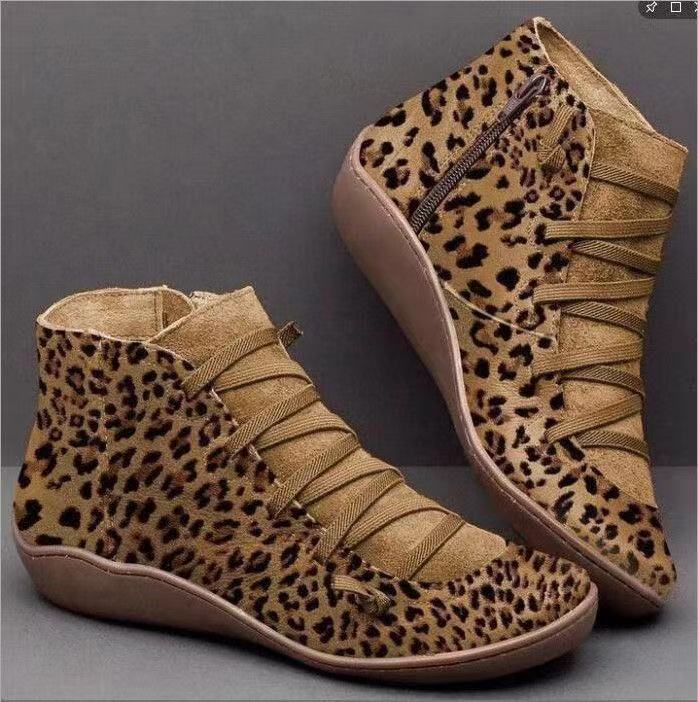 Damen nan knöchelhoher Softleder-Sneakerboot mit seitlichem Reißverschluss elastischer Zierschnürung und ergonomischer Komfortsohle R&B