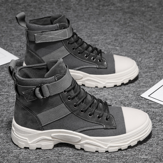 R&B | Motorradstiefel Hoher Schaft Verstellbarer Riemen Robuste Gummisohle