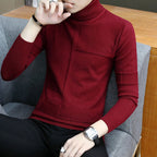 Herren nan feiner Rollkragenpullover aus Feinstrick mit geometrischer Struktur und schmaler Passform R&B