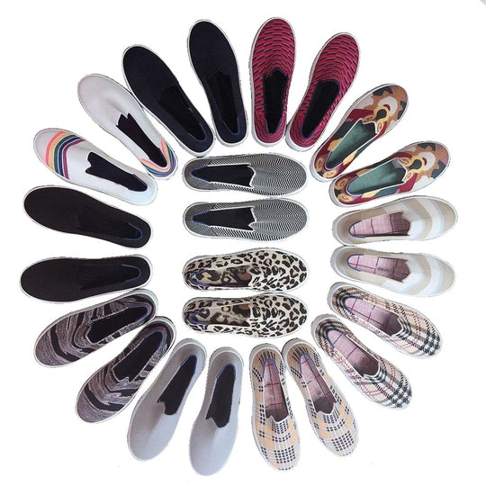 Damen Bequeme Slip-On Freizeitschuhe mit atmungsaktivem Obermaterial R&B