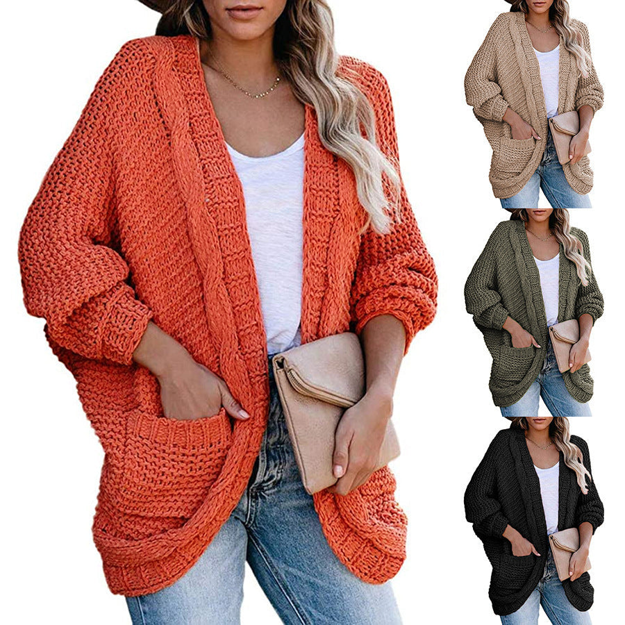 Damen Grobstrickcardigan mit lässigen Taschen und modischem Schnitt