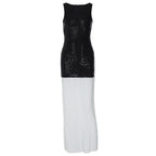 R&B | Ärmelloses langes Kleid mit Pailletten und Neckholder