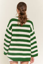 R&B | Grün gestreifter Pullover