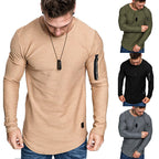Herren Langarmshirt mit einzigartigem Schnitt und praktischem Reißverschluss