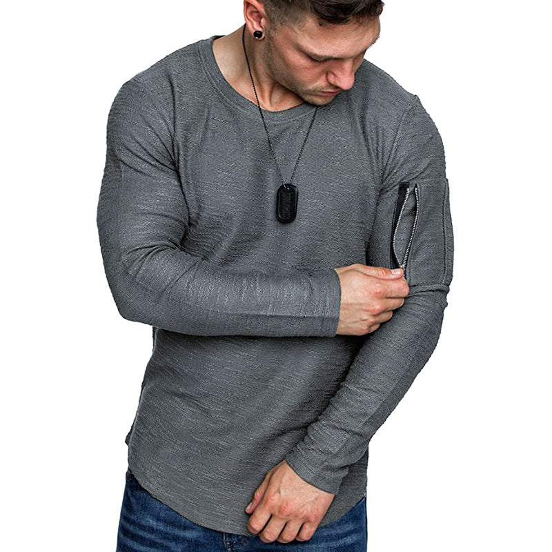 Herren Langarmshirt mit einzigartigem Schnitt und praktischem Reißverschluss