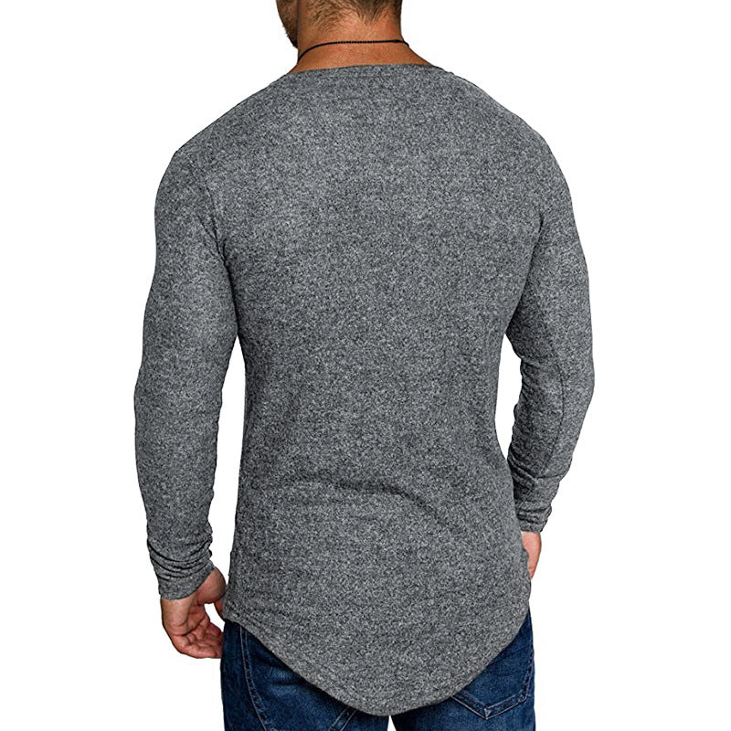 Herren Langarmshirt mit modernem V-Ausschnitt und komfortabler Passform