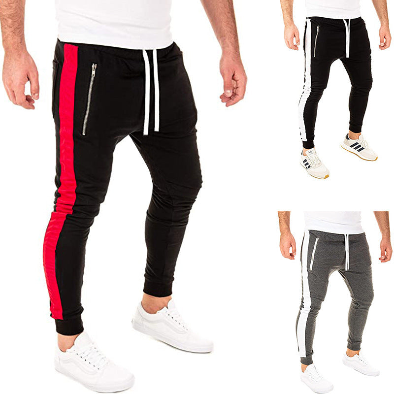 Herren Sportliche Jogginghose mit seitlichen Reißverschlusstaschen und elastischem Bund