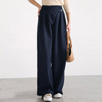 Damen Hochtaillierte weite Hose mit eleganter Faltenteilung R&B