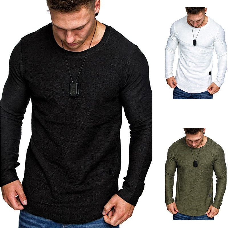 Herren Langarmshirt mit modernem Strukturdesign und komfortabler Passform