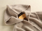 Damen Strickjacke mit Kapuze und feinem Strukturmuster