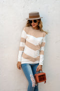 Damen modischer Strickpullover mit elegantem Zickzack-Design R&B