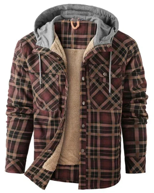 R&B | Herren Outdoorjacke kariert mit Isolierung & wasserabweisender Beschichtung