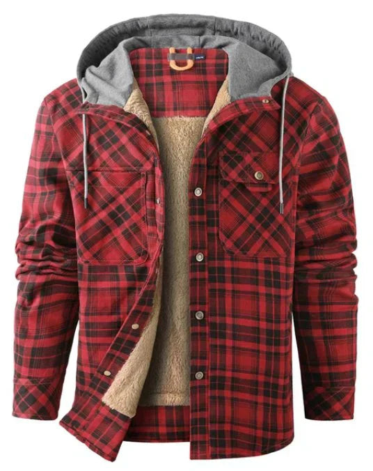 R&B | Herren Outdoorjacke kariert mit Isolierung & wasserabweisender Beschichtung