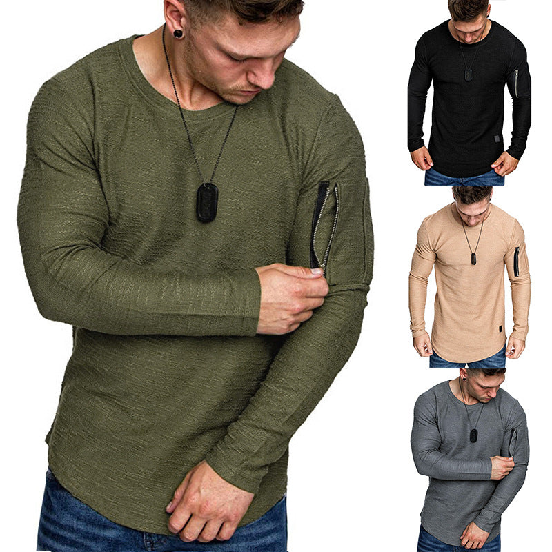 Herren Langarmshirt mit einzigartigem Schnitt und praktischem Reißverschluss