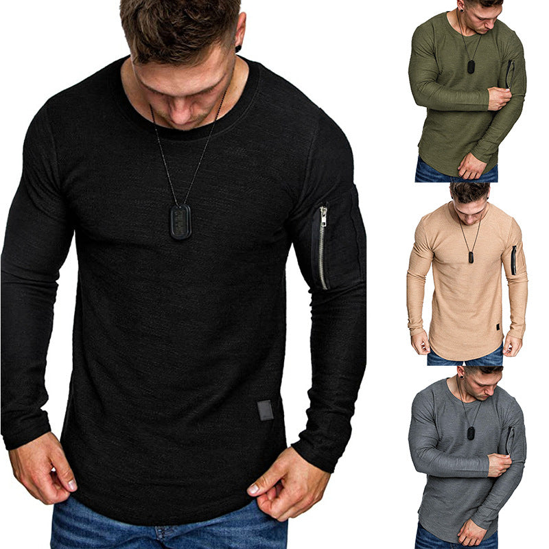 Herren Langarmshirt mit einzigartigem Schnitt und praktischem Reißverschluss