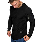 Herren Langarmshirt mit einzigartigem Schnitt und praktischem Reißverschluss