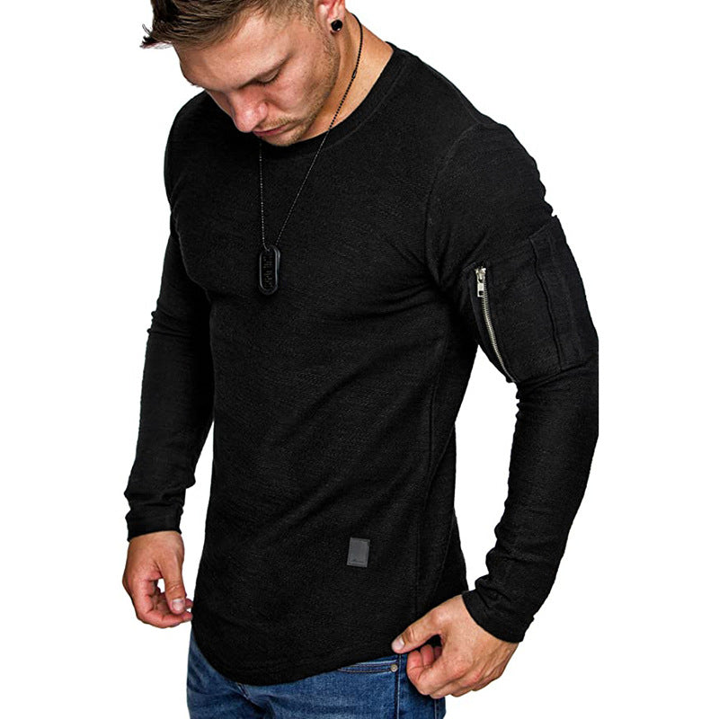 Herren Langarmshirt mit einzigartigem Schnitt und praktischem Reißverschluss
