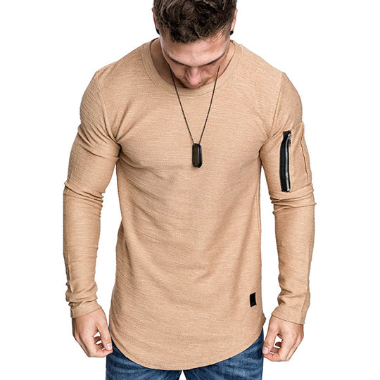 Herren Langarmshirt mit einzigartigem Schnitt und praktischem Reißverschluss R&B