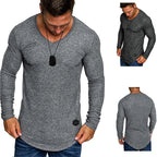 Herren Langarmshirt mit modernem V-Ausschnitt und komfortabler Passform