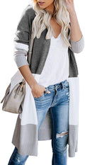 Damen Langstrickjacke mit modernem Farbblocking und bequemer Passform