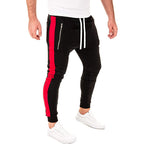 Herren Sportliche Jogginghose mit seitlichen Reißverschlusstaschen und elastischem Bund
