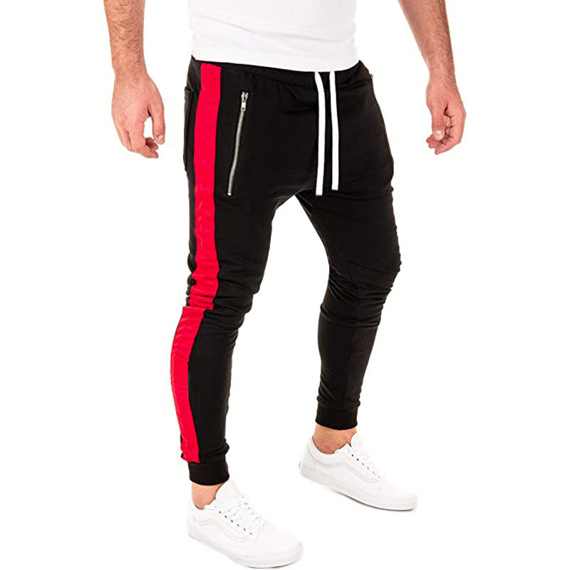 Herren Sportliche Jogginghose mit seitlichen Reißverschlusstaschen und elastischem Bund