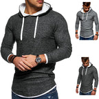 Herren Sweatshirt mit innovativem Layering-Design und kontrastierender Kapuze