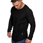 Herren Langarmshirt mit modernem Strukturdesign und komfortabler Passform